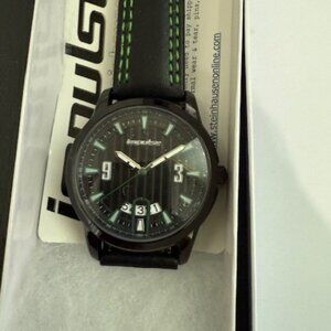 Impulse by steinhausen Unisex Watch Black and Green Dial and matching strap